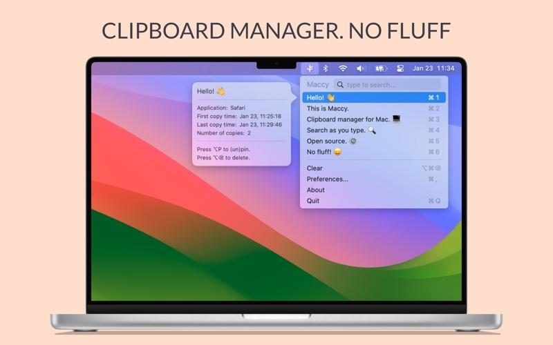 Maccy clipboard history screenshot